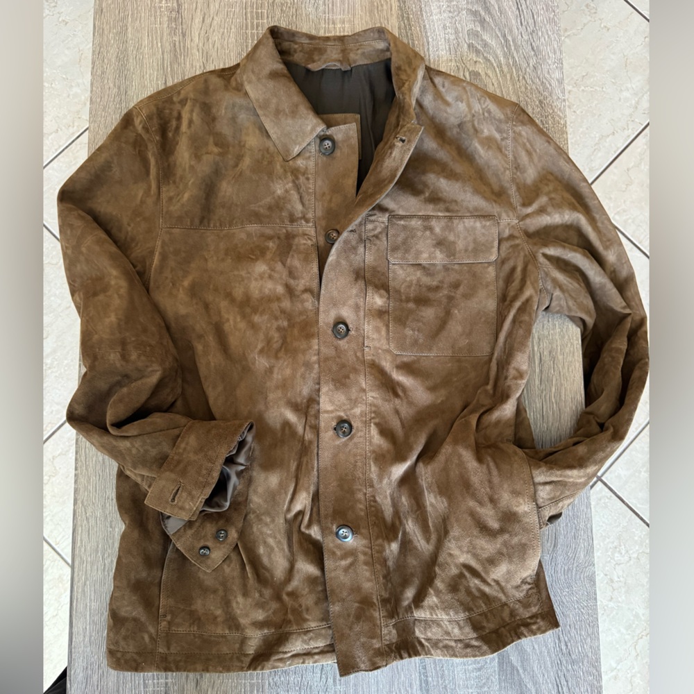 Massimo Dutti Brown Suede Military Jacket